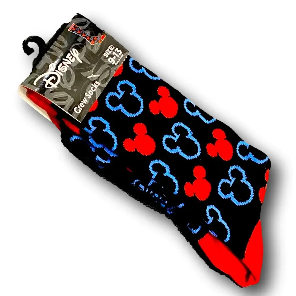 3/$20 Mickey Mouse Ears Funny Novelty Crew Socks - NWT
